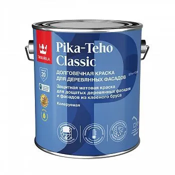 КРАСКА "PIKA-TEHO CLASSIC" БАЗА A  2,7 Л (1/6) ДЛЯ ДЕРЕВЯННЫХ ФАСАДОВ "ТИККУРИЛА"