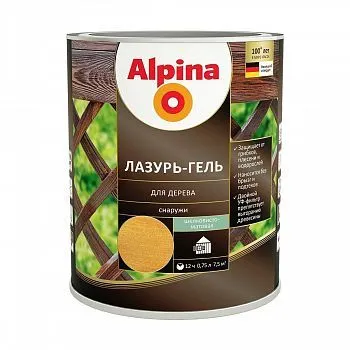 ЛАЗУРЬ-ГЕЛЬ ДЕРЕВОЗАЩИТНАЯ КЕДР  0,75 Л (1/6) "ALPINA"