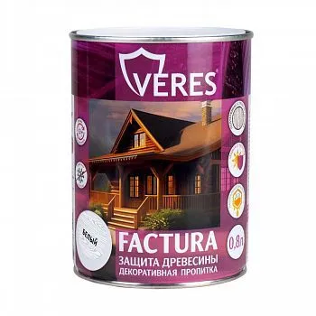 ПРОПИТКА ДЕКОРАТИВНАЯ "FACTURA" БЕЛЫЙ 0,8 Л (1/8) "VERES"