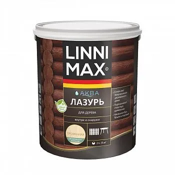 ЛАЗУРЬ ДЕРЕВОЗАЩИТНАЯ "АКВА" БЕСЦВЕТНАЯ 2,5 Л (1) "LINNIMAX"