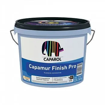 КРАСКА ФАСАДНАЯ "CAPAMUR FINISH PRO" БАЗА 1 (БЕЛАЯ) 2,5 Л (1) "CAPAROL"