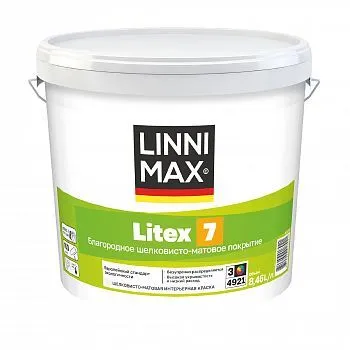 КРАСКА ИНТЕРЬЕРНАЯ "LITEX 7" БАЗА 3 (БЕСЦВЕТНАЯ) 8,46 Л (1) "LINNIMAX"