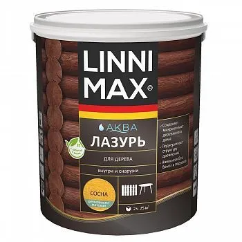 ЛАЗУРЬ ДЕРЕВОЗАЩИТНАЯ "АКВА" СОСНА 2,5 Л (1) "LINNIMAX"