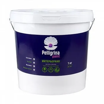 КРАСКА АКРИЛ. ИНТЕРЬЕРНАЯ ВЛАГОСТОЙКАЯ БЕЛОСНЕЖНАЯ 25 КГ (1) "PELLIGRINA PAINT"