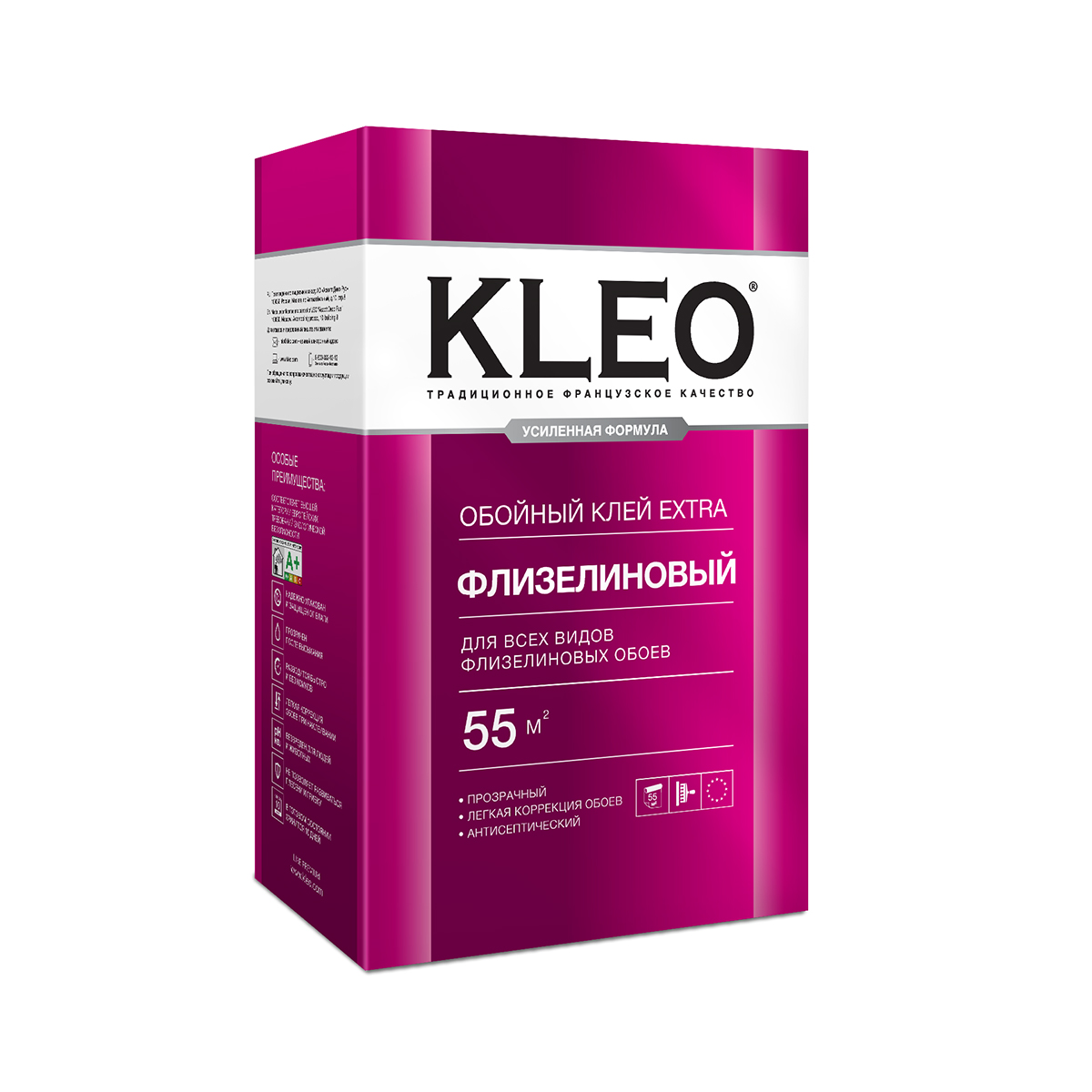 КЛЕЙ ДЛЯ ФЛИЗЕЛИНОВЫХ ОБОЕВ "EXTRA" 380 Г (1/16) "KLEO"