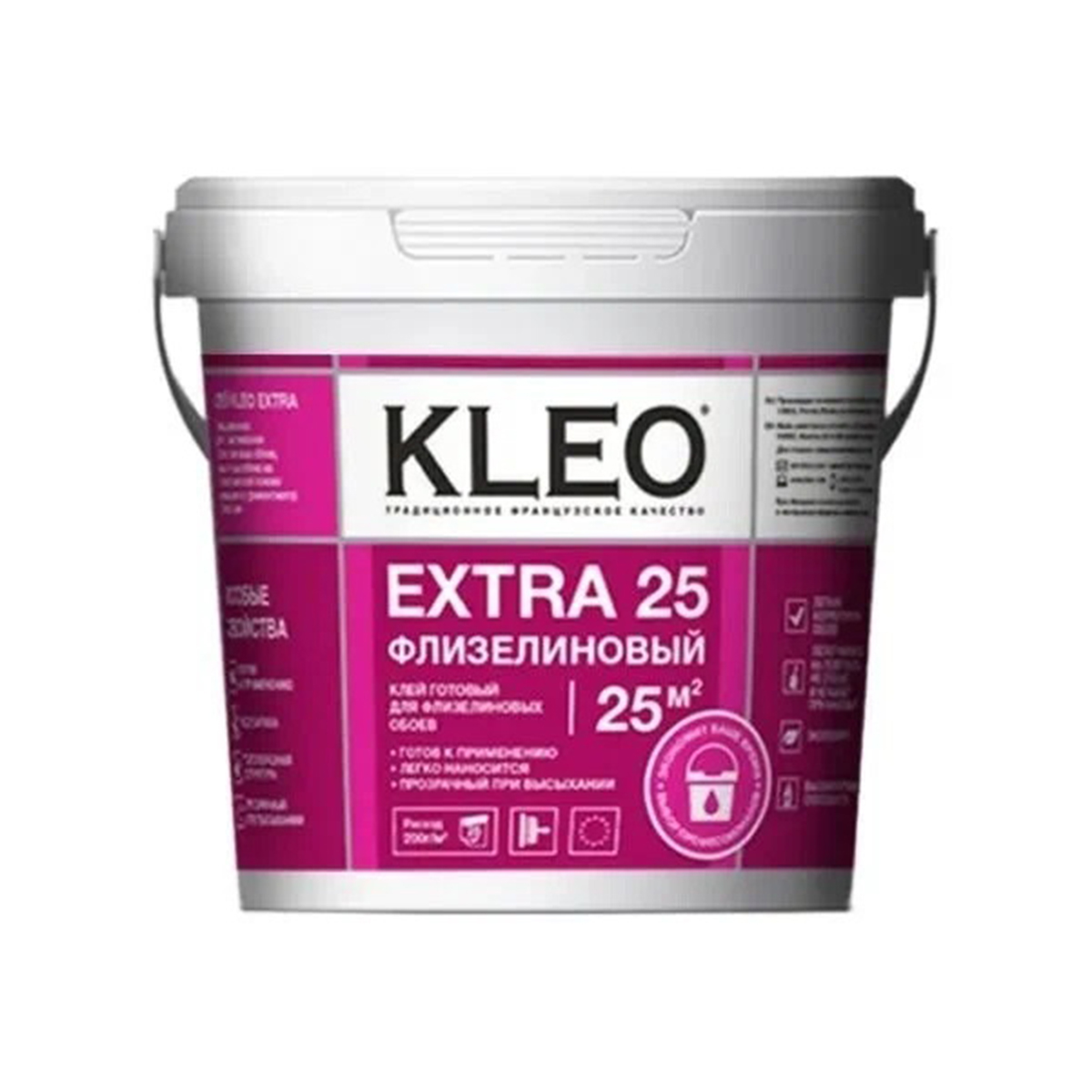 КЛЕЙ ДЛЯ ФЛИЗЕЛИНОВЫХ ОБОЕВ "EXTRA" (ГОТОВЫЙ)  5 КГ (1) "KLEO"