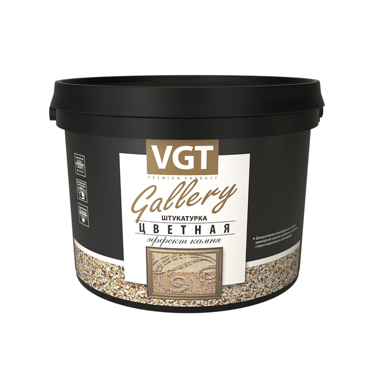 ШТУКАТУРКА ЦВЕТНАЯ СРЕДНЕЗЕРНИСТ. "ЭФФЕКТ КАМНЯ" №11 ОПАЛ 6 КГ (1) "VGT GALLERY"