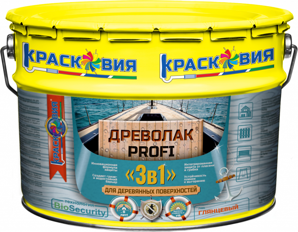 Древолак PROFI «3 в 1» (износостойкий глянцевый лак «3 в 1» для дерева)