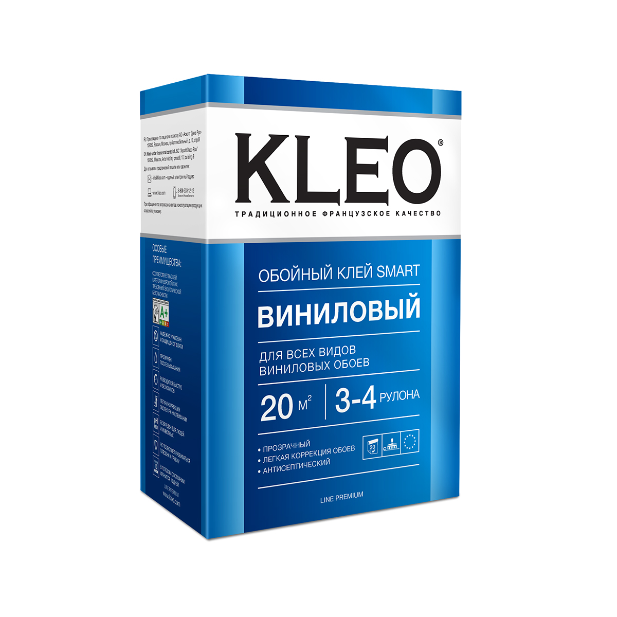 КЛЕЙ ДЛЯ ВИНИЛОВЫХ ОБОЕВ "SMART"  90 Г (1/20) "KLEO"