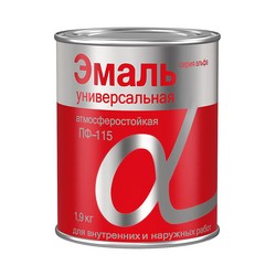 ЭМАЛЬ "ALFAVIT" ПФ-115 ЗЕЛЕНАЯ 1,9 КГ (1/6) СЕРИЯ АЛЬФА