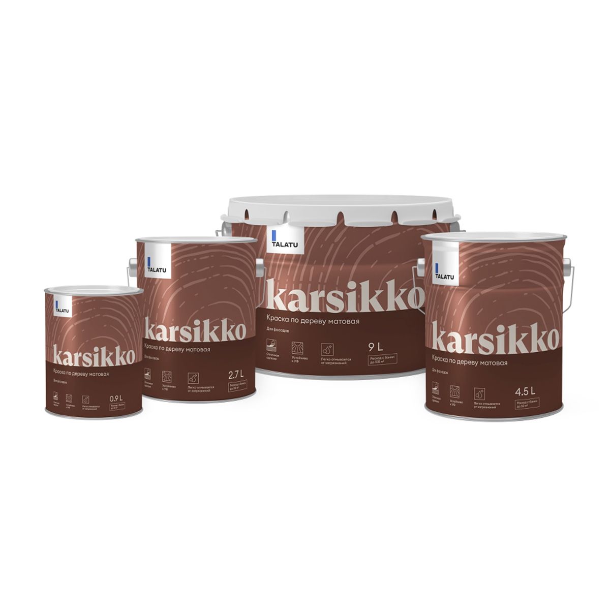 КРАСКА ПО ДЕРЕВУ "KARSIKKO" БАЗА A 9 Л (1) "TALATU"