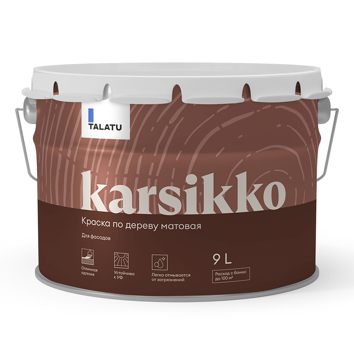 КРАСКА ПО ДЕРЕВУ "KARSIKKO" БАЗА A 9 Л (1) "TALATU"
