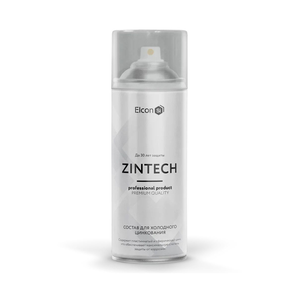 ГРУНТ АЭРОЗОЛЬ ЦИНКОНАПОЛНЕННЫЙ (СОСТАВ ДЛЯ ХОЛОДНОГО ЦИНКОВАНИЯ) "ZINTECH" СЕРЫЙ 520 МЛ (1/12) "ELCON"