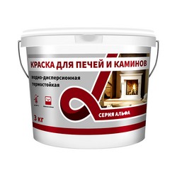 КРАСКА ДЛЯ ПЕЧЕЙ И КАМИНОВ ТЕРМОСТОЙКАЯ "ALFAVIT" БЕЛАЯ  3 КГ (1) СЕРИЯ АЛЬФА