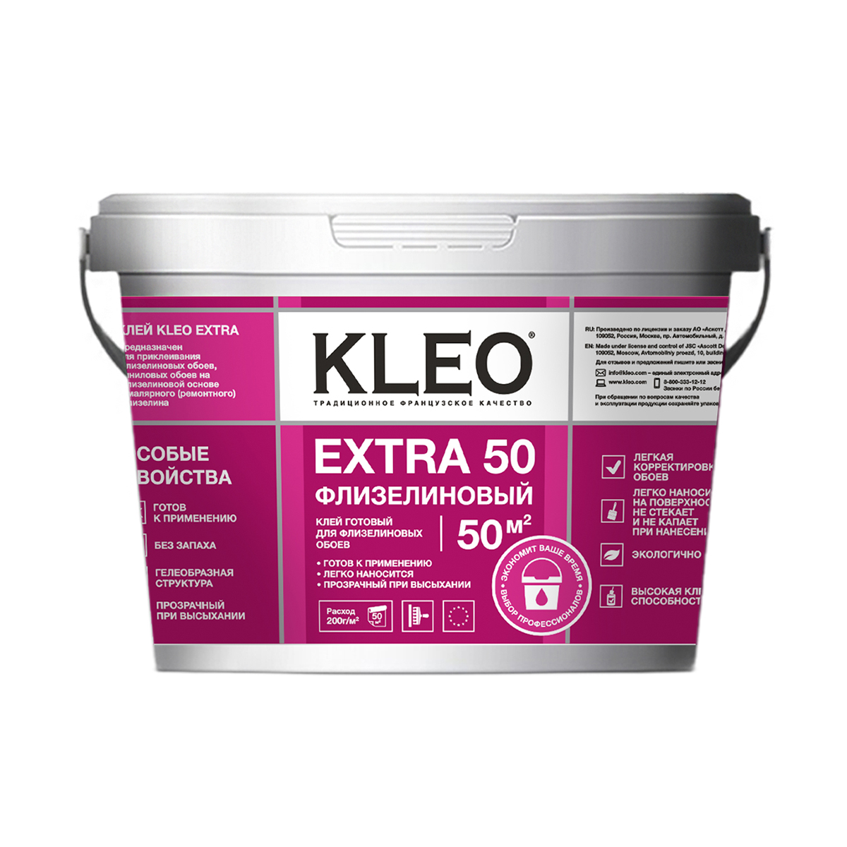 КЛЕЙ ДЛЯ ФЛИЗЕЛИНОВЫХ ОБОЕВ "EXTRA" (ГОТОВЫЙ) 10 КГ (1) "KLEO"