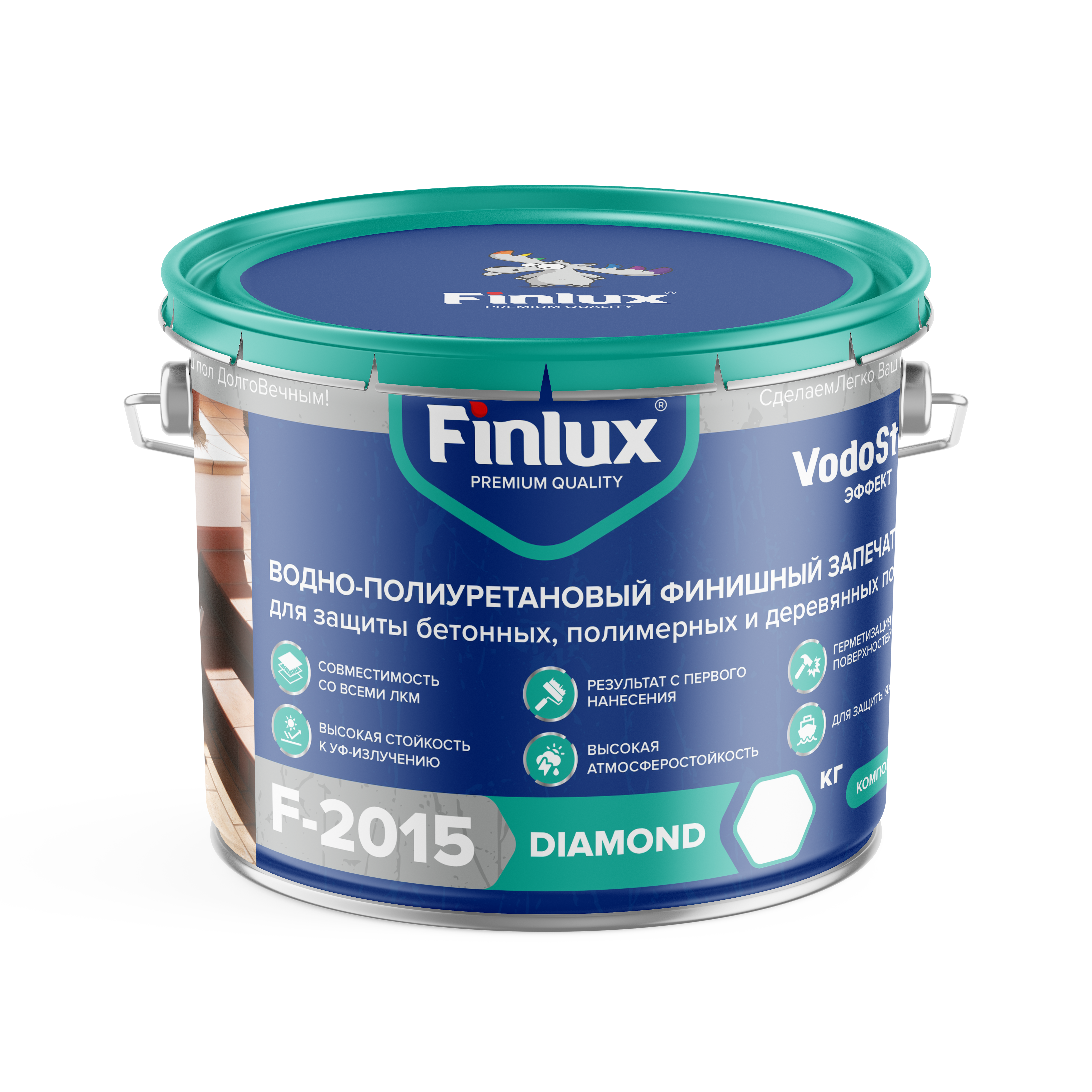 Finlux F-2015 Dimond /Финлюкс Ф-2015 Алмаз Запечатывающий двухкомпонентный водно-полиуретановый лак