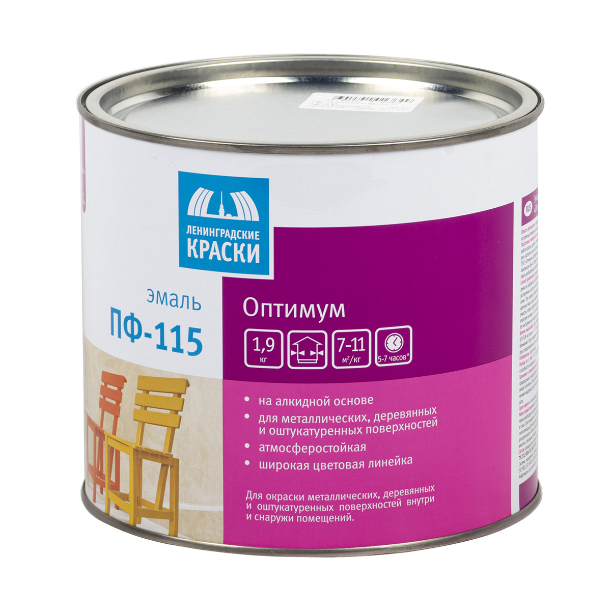 ЭМАЛЬ "ОПТИМУМ" ПФ-115 КРАСНО-КОРИЧНЕВАЯ  1,9 КГ (1/6) ТЕКС
