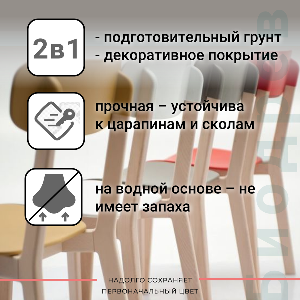 Биодрев PROFI «INTERIOR 2в1» (износостойкая матовая краска для мебели, окон и дверей)