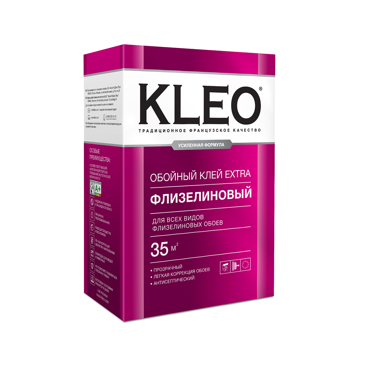 КЛЕЙ ДЛЯ ФЛИЗЕЛИНОВЫХ ОБОЕВ "EXTRA" 240 Г (1/20) "KLEO"
