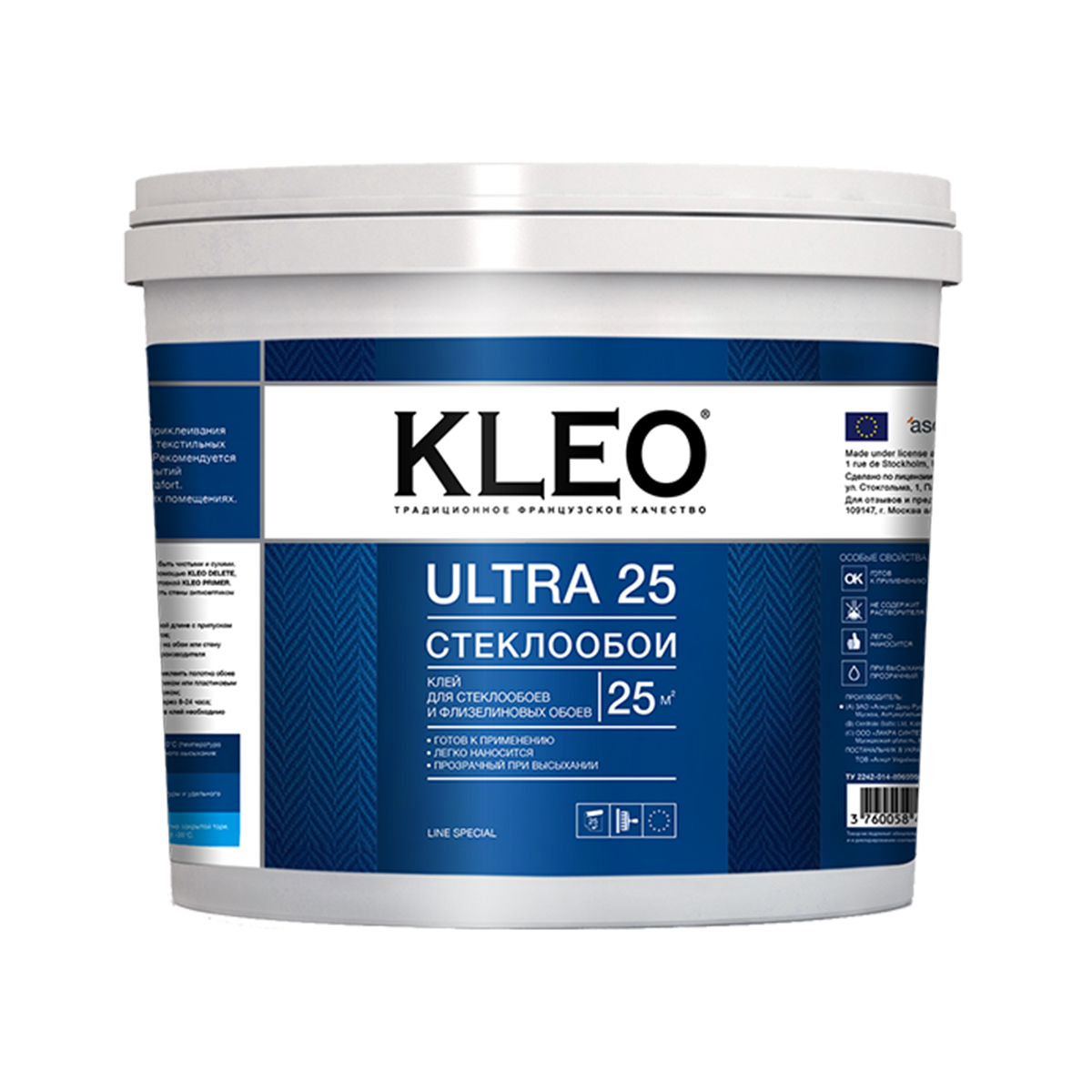 КЛЕЙ ДЛЯ СТЕКЛООБОЕВ "ULTRA" (ГОТОВЫЙ)  5 КГ (1) "KLEO"