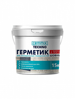ГЕРМЕТИК АКРИЛОВЫЙ ШОВНЫЙ ДЛЯ МИНЕР. ПОВЕРХН. 15 КГ СЕРЫЙ (1) "CEMMIX"