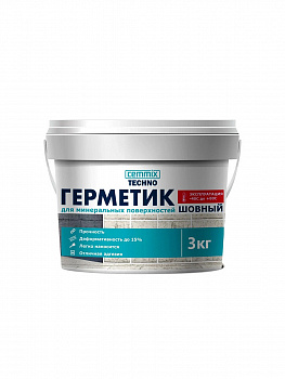 ГЕРМЕТИК АКРИЛОВЫЙ ШОВНЫЙ ДЛЯ МИНЕР. ПОВЕРХН. 3 КГ БЕЛЫЙ (1) "CEMMIX"