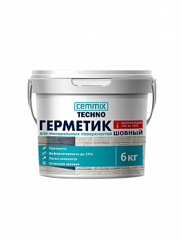 ГЕРМЕТИК АКРИЛОВЫЙ ШОВНЫЙ ДЛЯ МИНЕР. ПОВЕРХН. 6 КГ СЕРЫЙ (1) "CEMMIX"