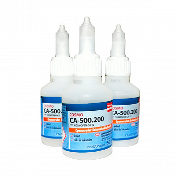 КЛЕЙ СЕКУНДНЫЙ ЦИАНОАКРИЛАТНЫЙ "COSMO CA 500.200" (COSMOFEN CA-12) 50 Г (1/10/120)